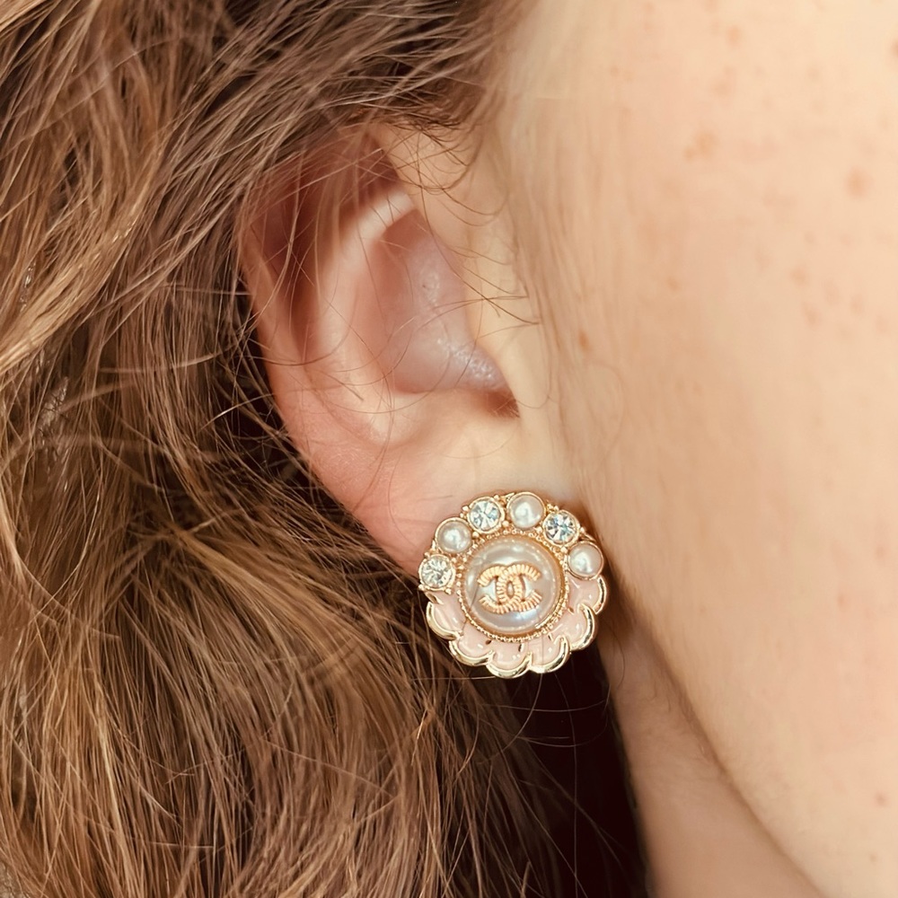 Beautiful earrings made from buttons